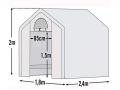 Plēves siltumnīca GrowIT 2.4x1.8 m