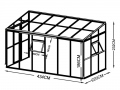 Стеклянная теплица LeanTo'220x434