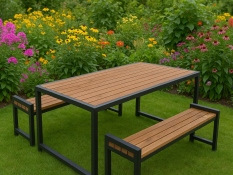 Dārza galds IRONWOOD ar 2 soliem