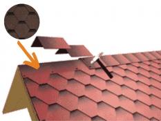 Ridge eaves shingles, brown