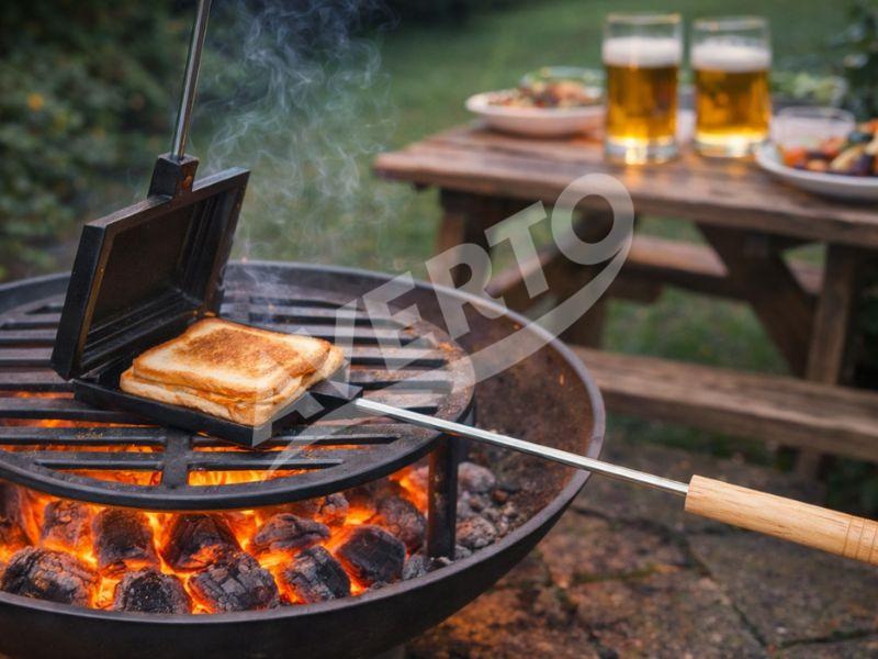 BBQ čuguna tosteris