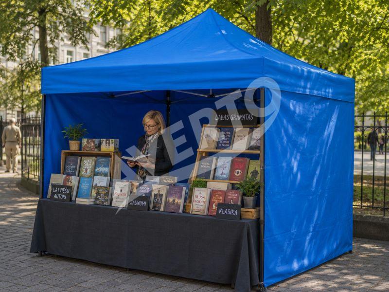 3x3 m ar sānu malām, tumši zila