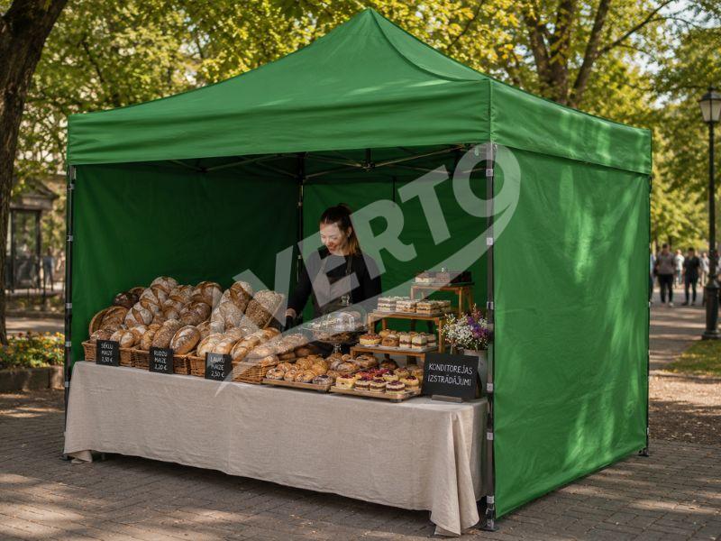 3x3 m ar sānu malām, zaļa